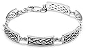 Sterling Silver Celtic Design Square Link Bracelet, 8"